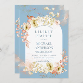 Seizoenen Dusty Blue Coral Floral Mix Wedding