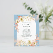 Seizoenen Dusty Blue Coral Floral Mix Wedding (Staand voorkant)