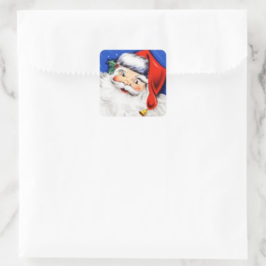Seizoenen en kerstman vierkante sticker (Tas)