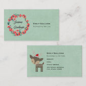 Seizoenen en roodflesjes met kruit en retro Deer Visitekaartje (Voorkant / Achterkant)