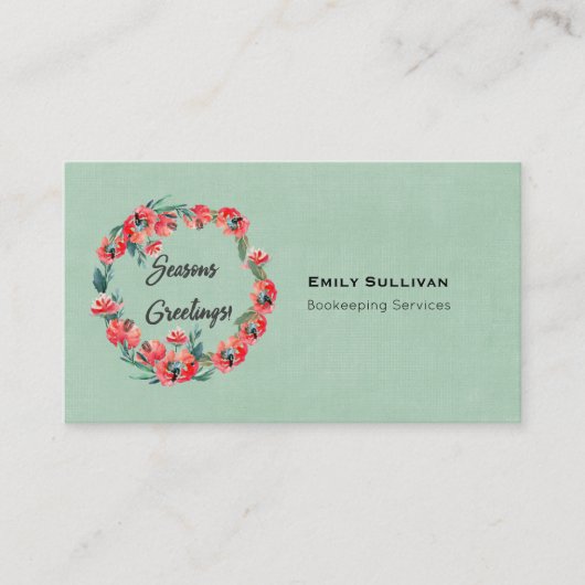 Seizoenen en roodflesjes met kruit en retro Deer Visitekaartje (Voorkant)