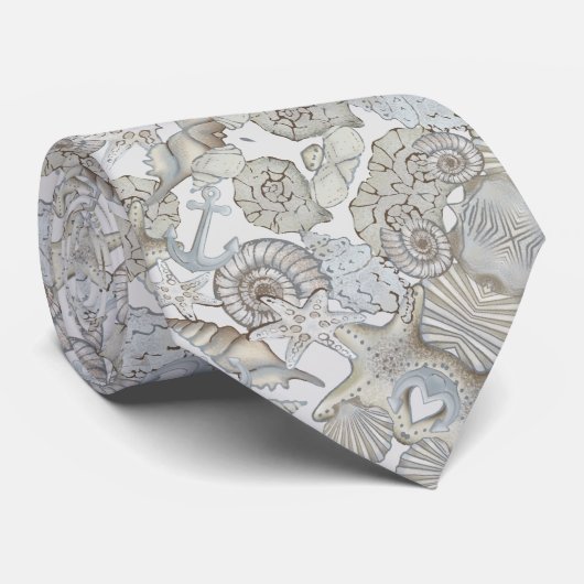 Seizoenen en scheepsankertouw stropdas (Opgerold)