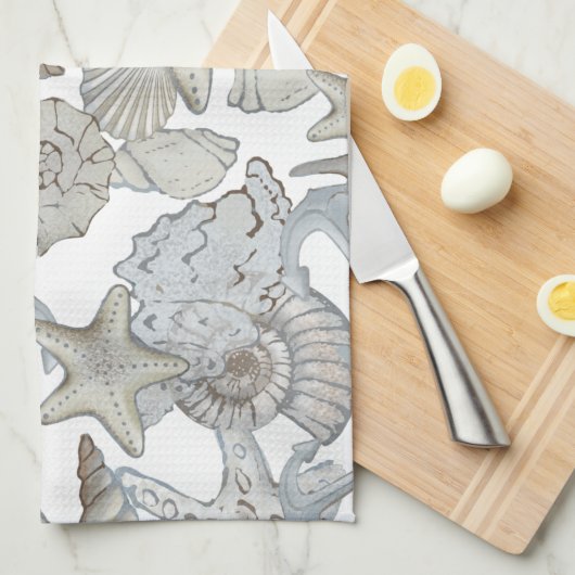 Seizoenen en scheepsankertouw theedoek (Quarter Fold)