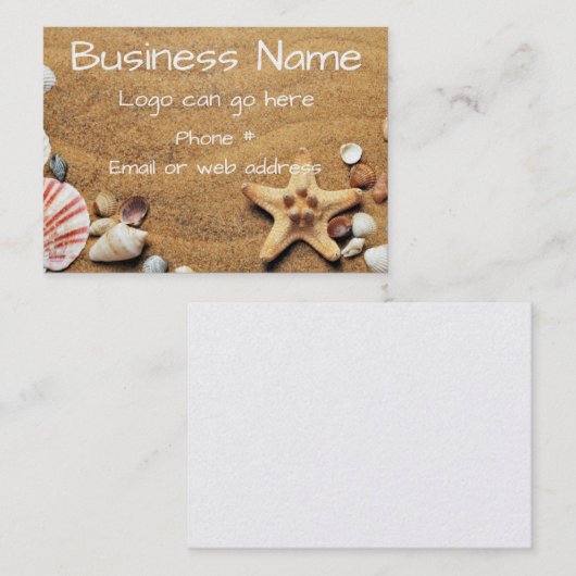Seizoenen en zeeschildpadden in de zand visitekaartje (Voorkant / Achterkant)
