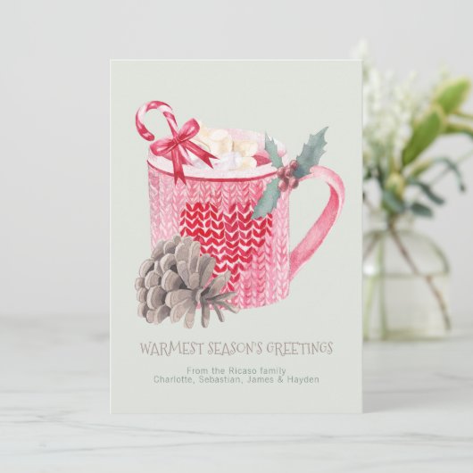 Seizoenen en zoete chocolade en moerasmanden feestdagenkaart (Staand voorkant)