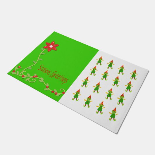 Seizoenen Gegroet Elf, Kerstman Matt Doormat Deurmat (Schuin)