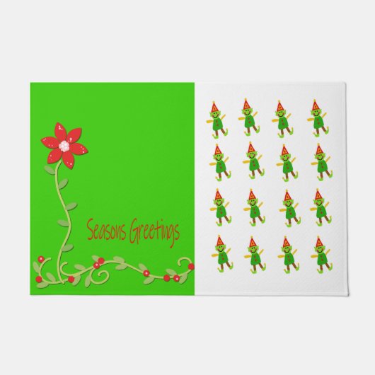 Seizoenen Gegroet Elf, Kerstman Matt Doormat Deurmat (Voorkant)