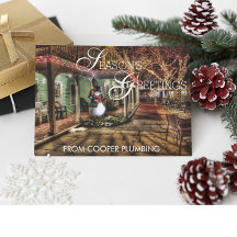 Seizoenen Gegroet Land Business Holiday Card