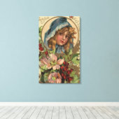 Seizoenen GegroetMeisje in een Hood Canvas Afdruk (Insitu (Houten vloer))