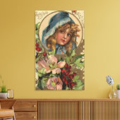 Seizoenen GegroetMeisje in een Hood Canvas Afdruk (Insitu (Woonkamer))