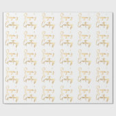 Seizoenen Goud Faux Folie Script Cadeaupapier (Vlak)