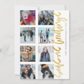 Seizoenen Goud Script 8 Kerstmis Foto Feestdagenkaart (Voorkant)