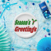 Seizoenen Greetings Holly, typografie Kerstmis Papieren Bordje (Feest)