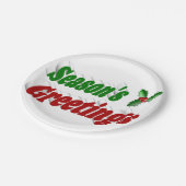 Seizoenen Greetings Holly, typografie Kerstmis Papieren Bordje (Gekanteld)