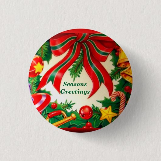 Seizoenen Greetings_ Ronde Button 3,2 Cm (Voorkant)