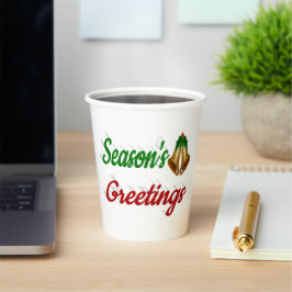 Seizoenen Grietings Bells kerstscript Papieren Bekers