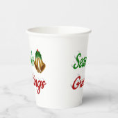 Seizoenen Grietings Bells kerstscript Papieren Bekers (Links)