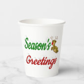 Seizoenen Grietings Reindekerst script Papieren Bekers (Voorkant)
