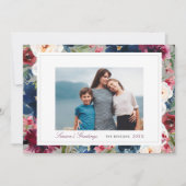 Seizoenen Grijetings Bourgogne en Florale foto van Feestdagenkaart (Voorkant)