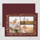 Seizoenen Groet Rood- en goudolie en Snowflakes Feestdagenkaart (Voorkant / Achterkant)