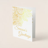 Seizoenen Groeten! Aangepaste 2 foto vakantie Kaar Folie Kaarten (Voorkant)