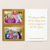 Seizoenen Groeten! Aangepaste 2 foto vakantie Kaar Folie Kaarten (Binnen)