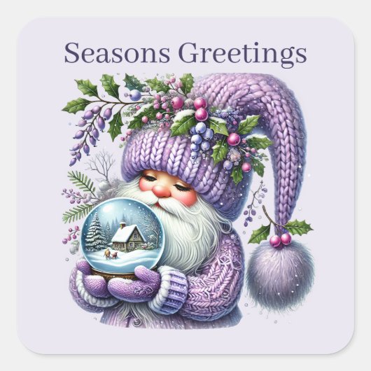 Seizoenen Groeten bakken kabouter tekst toevoegen Vierkante Sticker (Voorkant)