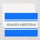 Seizoenen Groeten Bright Blue White Racing Stripes Feestdagenkaart (Voorkant / Achterkant)