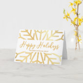 Seizoenen Groeten Business Sneeuwvlok Goud Wit Kaart (Gele Bloem)