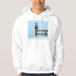 Seizoenen Groeten Cartoon Bird op Fence Hoodie