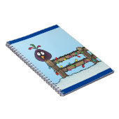Seizoenen Groeten Cartoon Bird op Fence Notitieboek (Rechterzijde)