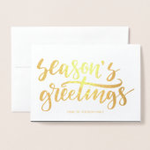 Seizoenen groeten chique moderne kalligrafie scrip folie kaarten (Voorkant met envelop)