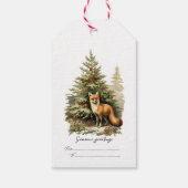 Seizoenen Groeten Christmas Fox Cadeaulabel (Achterkant)