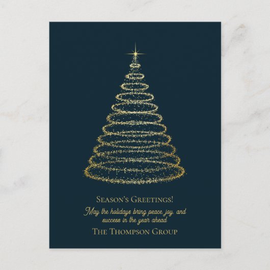 Seizoenen Groeten Corporate Gold Kerstboom Briefkaart (Voorkant)