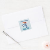 Seizoenen Groeten dolfijn Kerstmis Vierkante Sticker (Envelop)