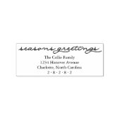 Seizoenen Groeten Elegant Script Kerstvakantie Rubberstempel (Gestempeld)