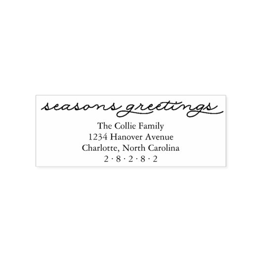 Seizoenen Groeten Elegant Script Kerstvakantie Rubberstempel (Gestempeld)