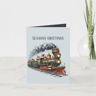Seizoenen Groeten en bericht Kersttrein Feestdagen Kaart