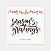 Seizoenen Groeten Feestelijke Kerstverlichting Naa Servet (Voorkant)