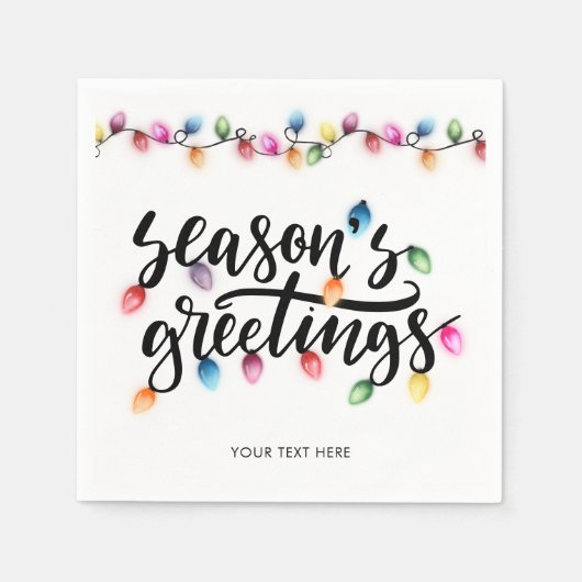 Seizoenen Groeten Feestelijke Kerstverlichting Naa Servet (Voorkant)