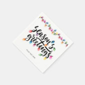 Seizoenen Groeten Feestelijke Kerstverlichting Naa Servet (Hoek)