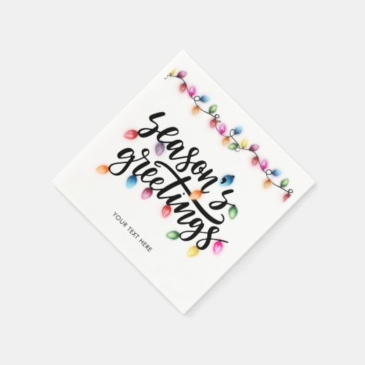 Seizoenen Groeten Feestelijke Kerstverlichting Naa Servet (Hoek)