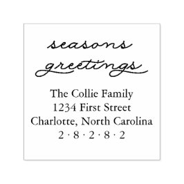 Seizoenen Groeten Gepersonaliseerd Vakantieadres Zelfinktende Stempel