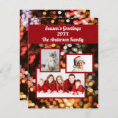 Seizoenen Groeten Goud, Rood, Sparkles Foto Feestdagenkaart (Voorkant / Achterkant)