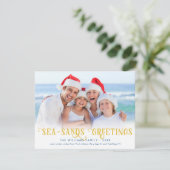 Seizoenen Groeten Grappig strand Feestdagenkaart (Staand voorkant)