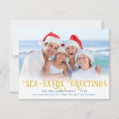Seizoenen Groeten Grappig strand Feestdagenkaart (Voorkant)