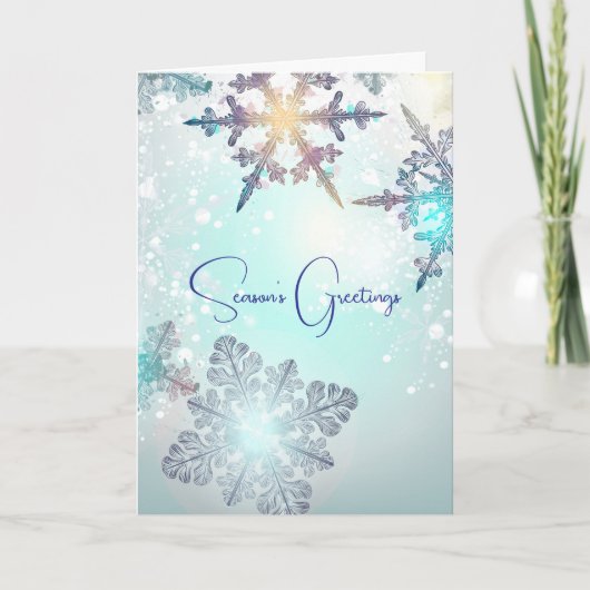 Seizoenen Groeten Ice Blue Snowflake Bedankkaart (Voorkant)