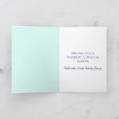 Seizoenen Groeten Ice Blue Snowflake Bedankkaart (Binnen)