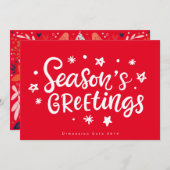 Seizoenen Groeten in witte tekst Feestdagenkaart (Voorkant / Achterkant)