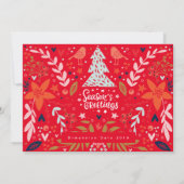 Seizoenen Groeten in witte tekst Feestdagenkaart (Achterkant)